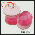 oval pink facets mirror 12X16mm glass loose gems